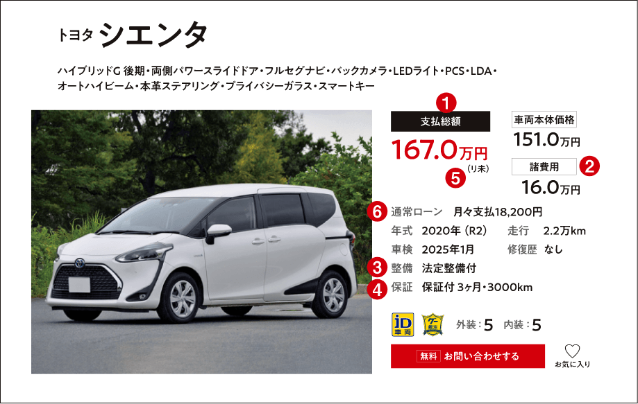 支払総額表示例