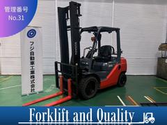 トヨタ　　フォークリフト・０２－８ＦＧ２５・燃料タイプ	ガソリン・ＬＰＧ併用・エンジンカウンター・荷重２．５ｔ・揚高４．０ｍ・２段マスト・アタッチメント無し　アワーメーター９，７００ｈ　管理Ｎｏ．３０（トヨタ）